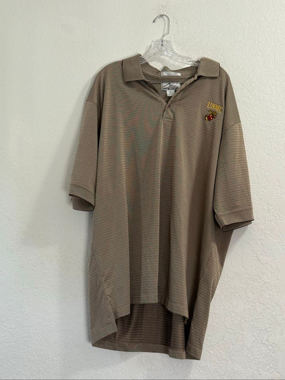 Tri mountain USMC brown polo shirt 3x embroidered